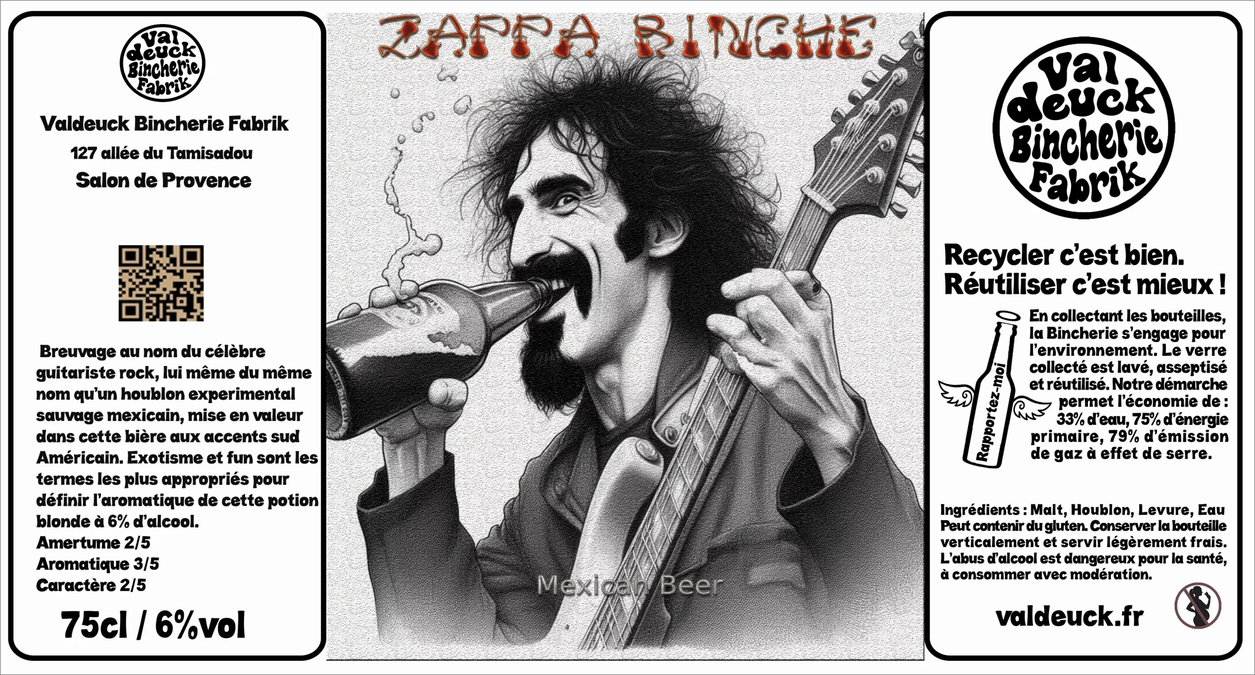 La Zappa (75cl) valdeuck bincherie fabrik salon de provence