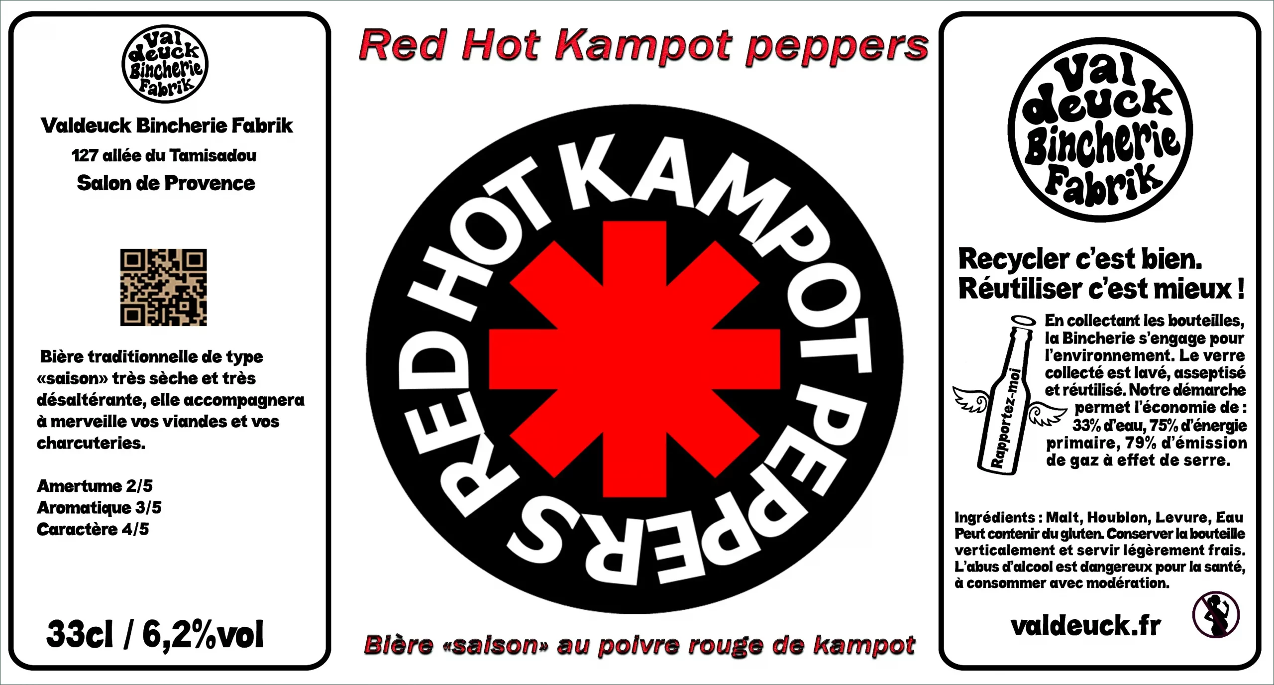 Red Hot Kampot Pepper (33cl) valdeuck bincherie fabrik salon de provence