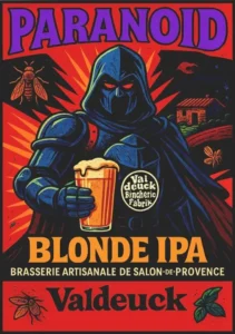 Bière blonde de type IPA, super désaltérante avec ses trois houblons américains qui développent une belle aromatique herbacée et tropicale. Amertume 2/5 Aromatique 4/5 Caractère 3/5