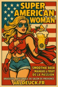 La "super" American Woman est encore plus rafraichissante et encore plus "girly" pour le plaisir de vos papilles. bière super easy à boire avec 4,5% d'alcool.